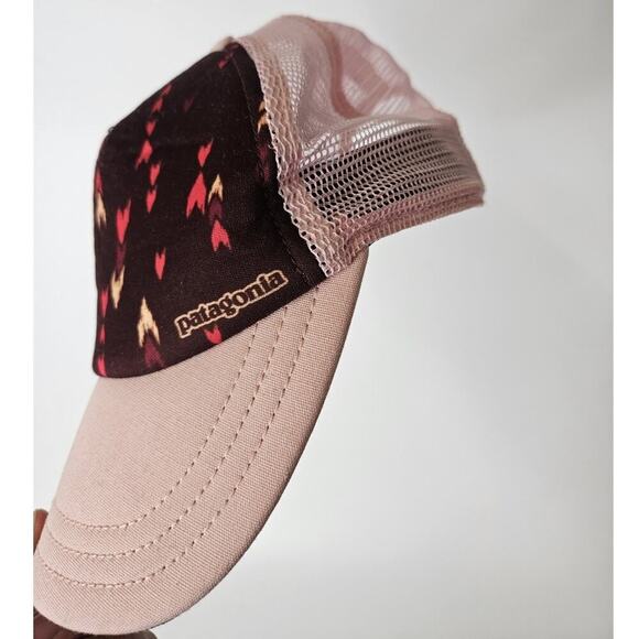 Patagonia Wish Tails Ruby Red Duckbill Trucker Hat Running Cycling - Picture 1 of 6